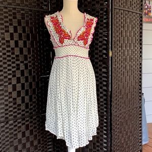 - Anthropologie Lilka Maggie Embroidered Deep V Dress XSP Beautiful 👗